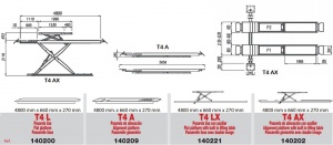 Tijera de plataforma T4L - T4A - T4LX - T4AX (plano)